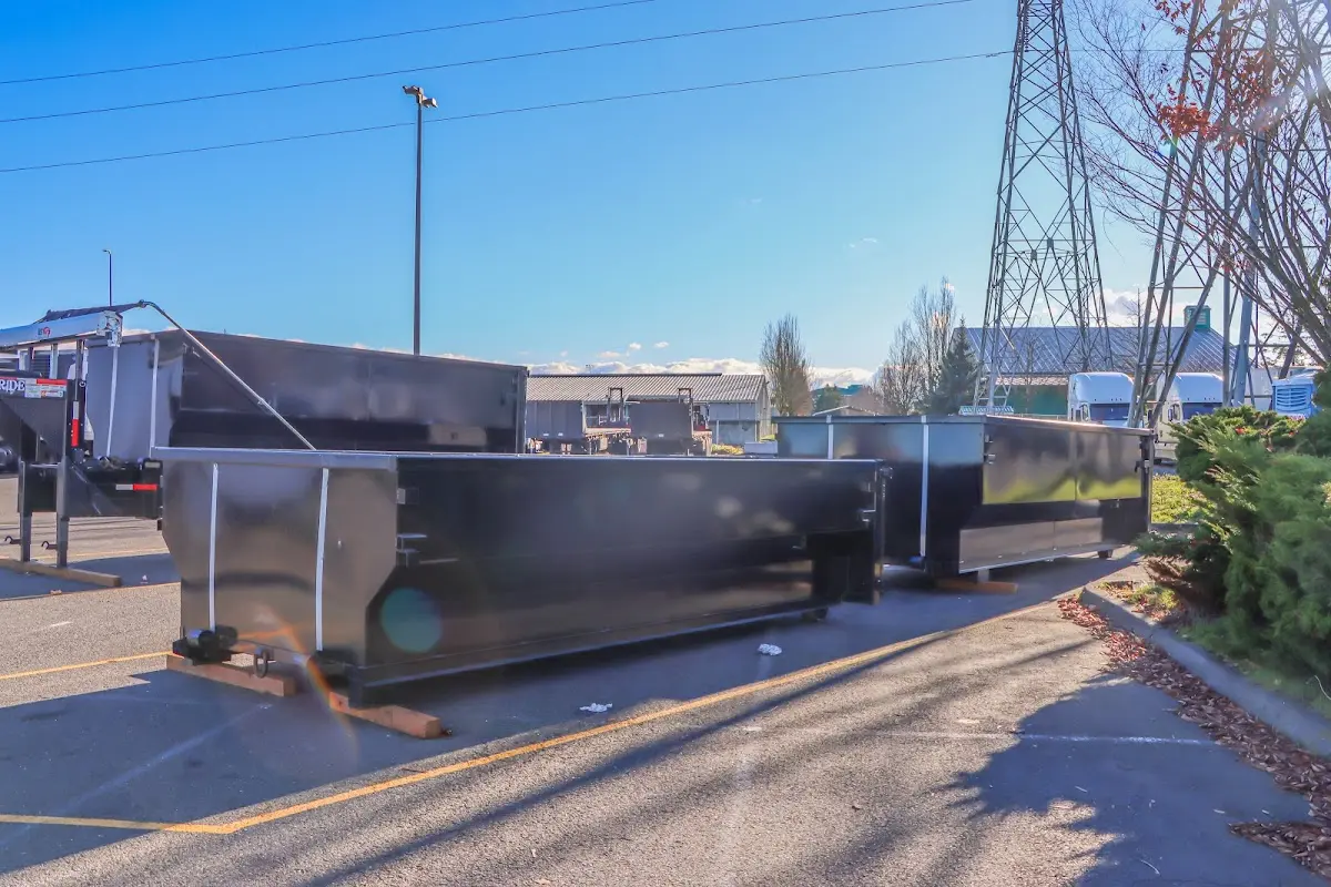 Roll-off dumpster ready for waste disposal at job site for Residential Dumpster Rental in Stanwood
